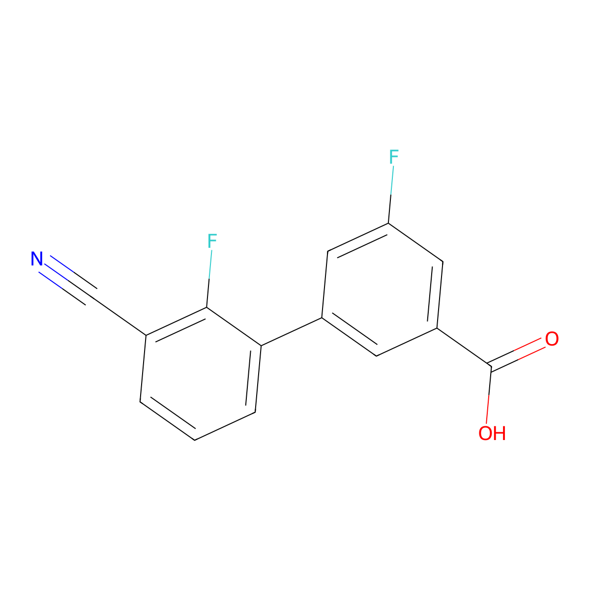 3-(3-Cyano-2-fluorophenyl)-5-fluorobenzoic acid molecular structure, CAS 1261931-20-7