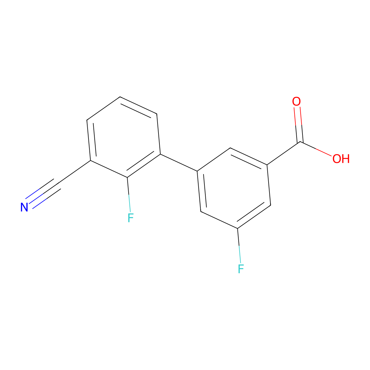 3-(3-Cyano-2-fluorophenyl)-5-fluorobenzoic acid molecular structure, CAS 1261931-20-7