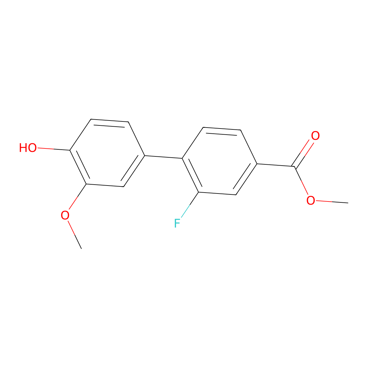 4-(2-Fluoro-4-methoxycarbonylphenyl)-2-methoxyphenol molecular structure, CAS 1261931-29-6