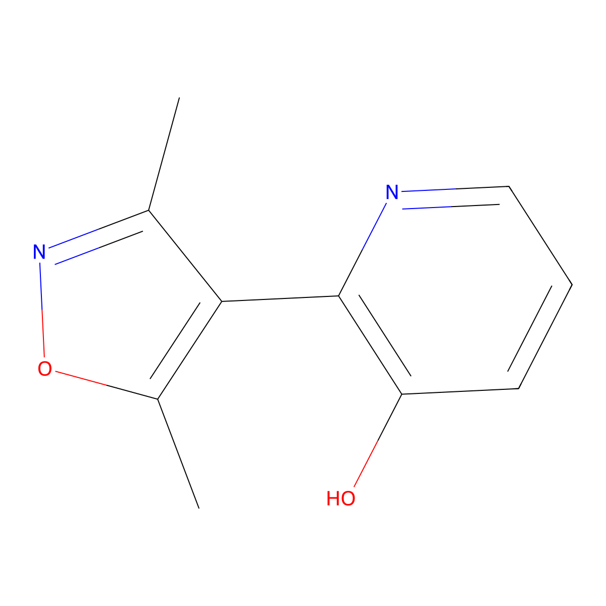 2-(3,5-Dimethyl-1,2-oxazol-4-yl)pyridin-3-ol molecular structure, CAS 1261931-33-2