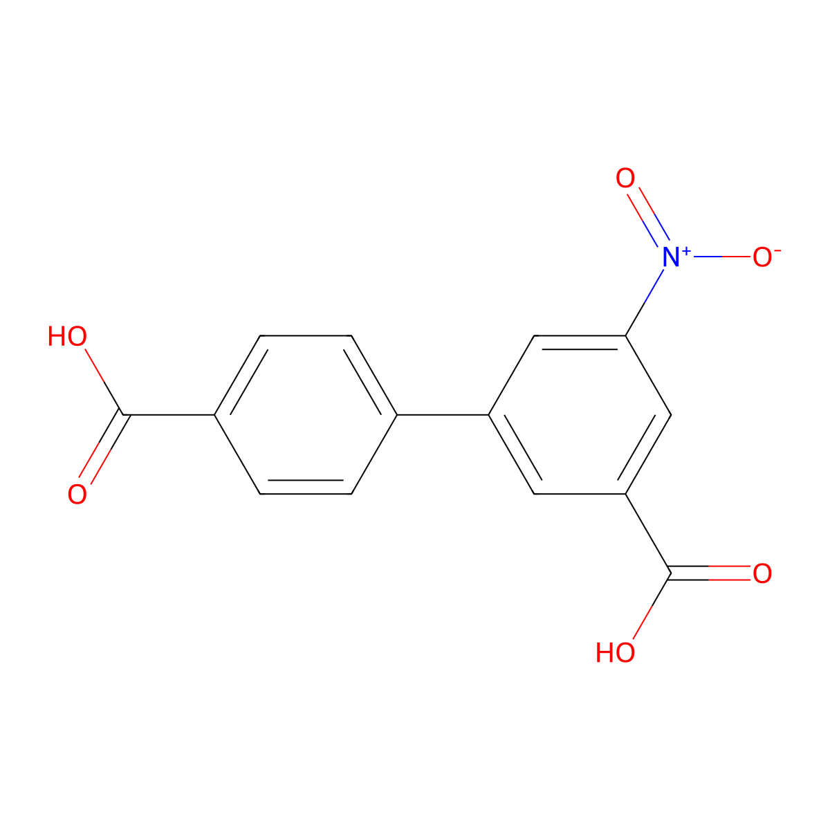 3-(4-Carboxyphenyl)-5-nitrobenzoic acid molecular structure, CAS 1261931-45-6