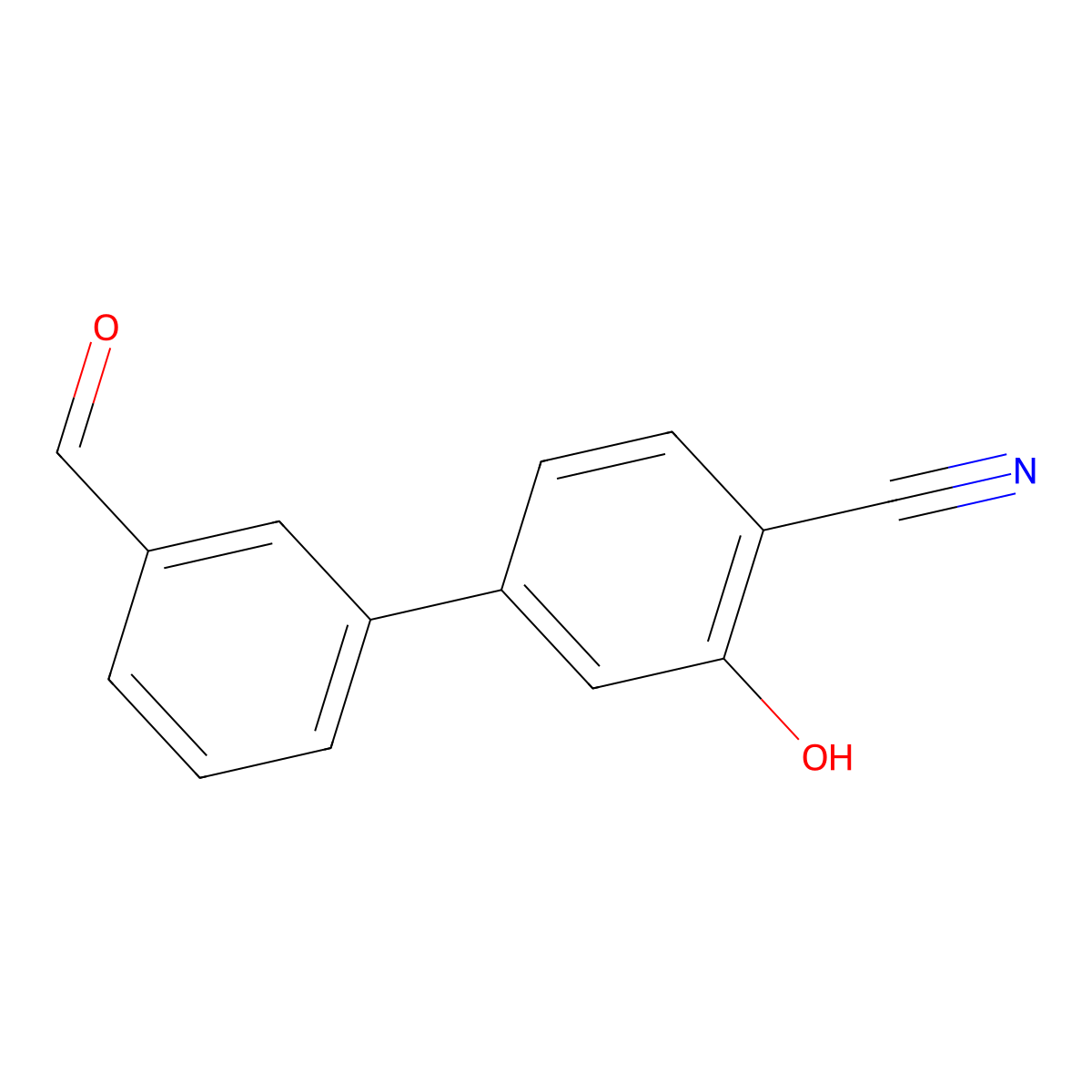 2-Cyano-5-(3-formylphenyl)phenol molecular structure, CAS 1261931-47-8