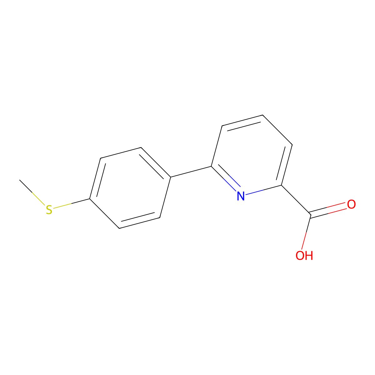6-(4-Methylthiophenyl)picolinic acid molecular structure, CAS 1261931-53-6