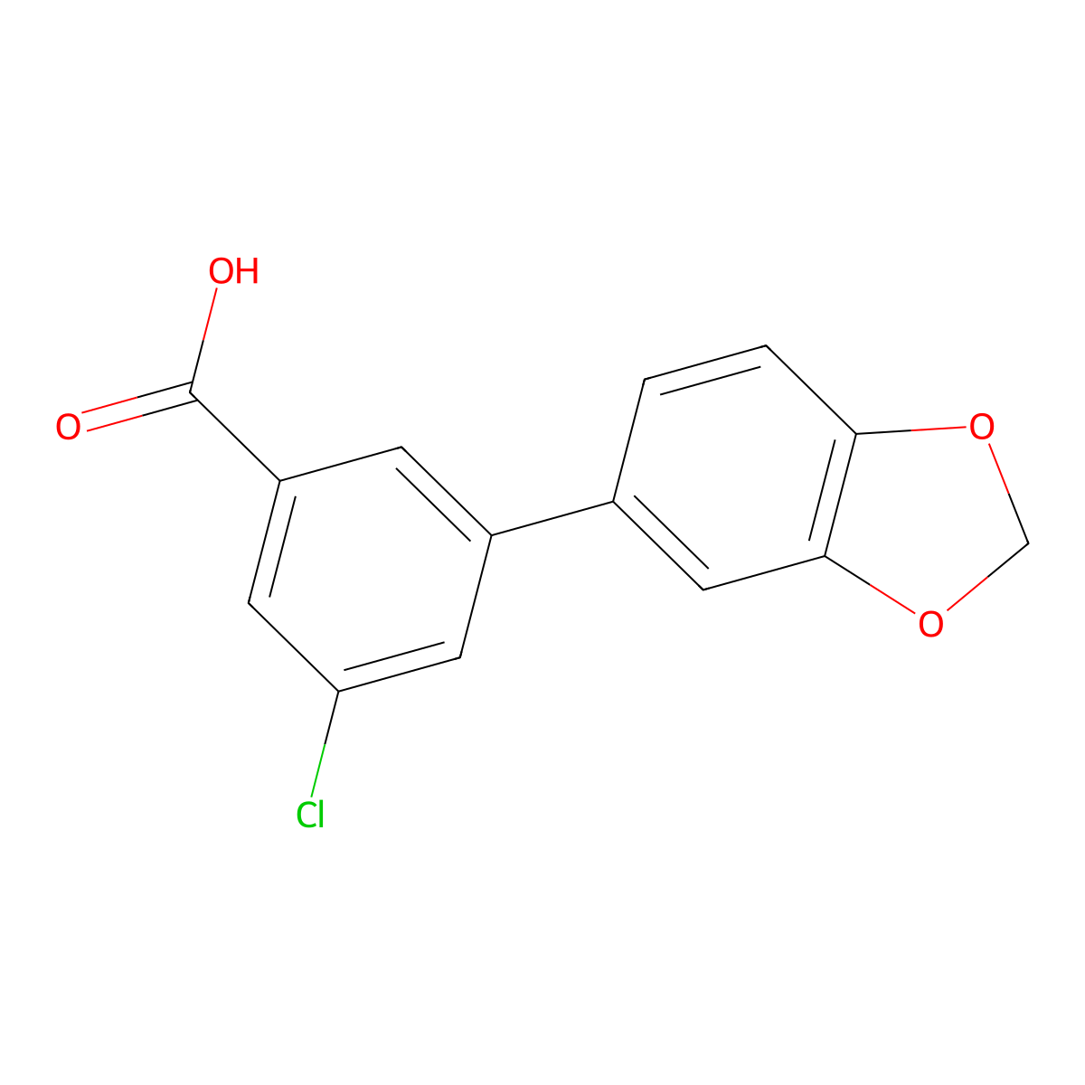 5-Chloro-3-(3,4-methylenedioxyphenyl)benzoic acid molecular structure, CAS 1261931-59-2