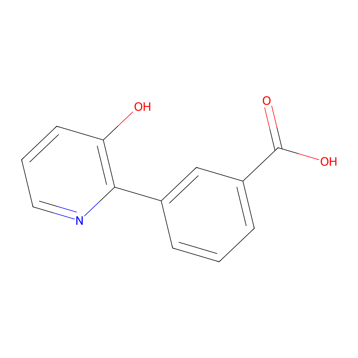 3-(3-Hydroxypyridin-2-yl)benzoic acid molecular structure, CAS 1261931-64-9