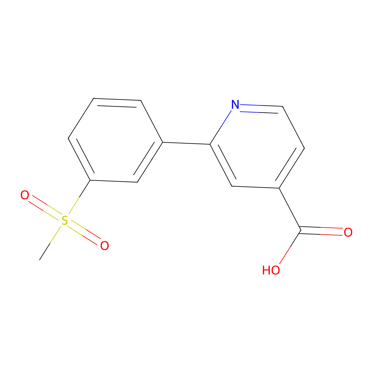 2-(3-Methylsulfonylphenyl)isonicotinic acid molecular structure, CAS 1261931-66-1