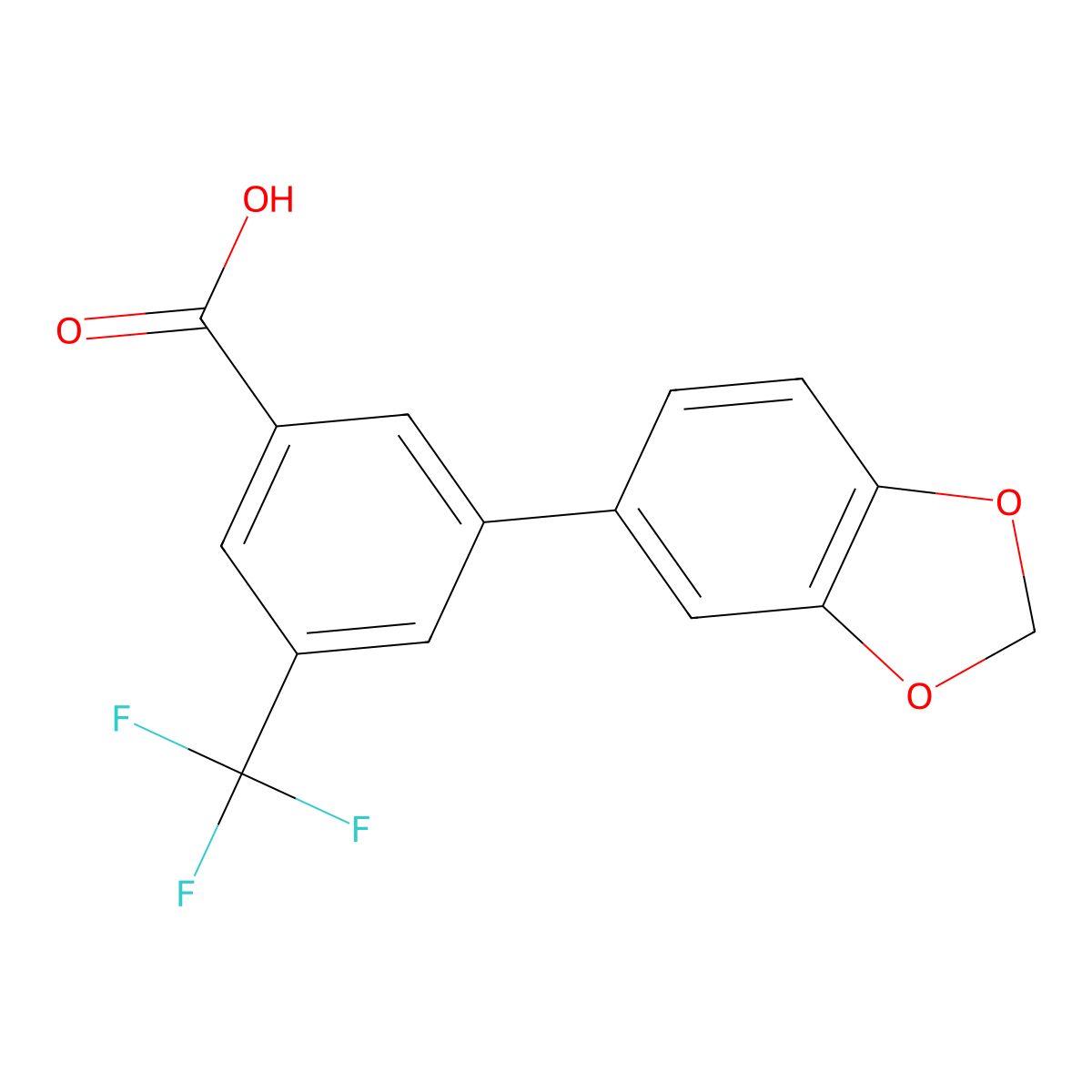 3-(Benzo[d][1,3]dioxol-5-yl)-5-(trifluoromethyl)benzoic acid molecular structure, CAS 1261931-67-2