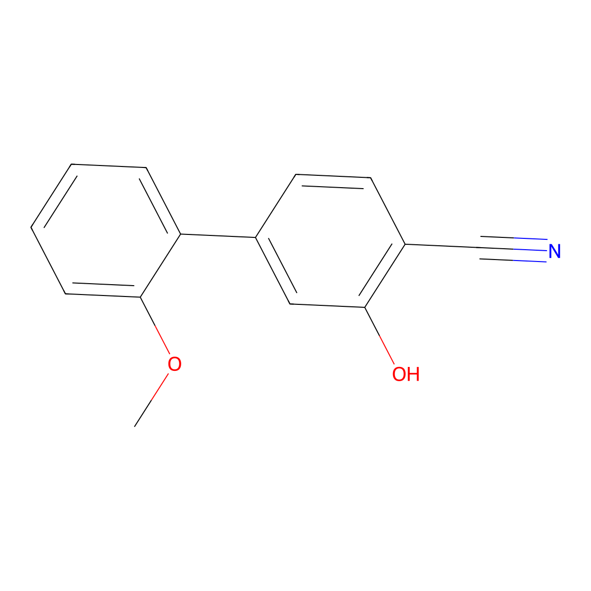3-Hydroxy-2'-methoxy-[1,1'-biphenyl]-4-carbonitrile molecular structure, CAS 1261931-70-7