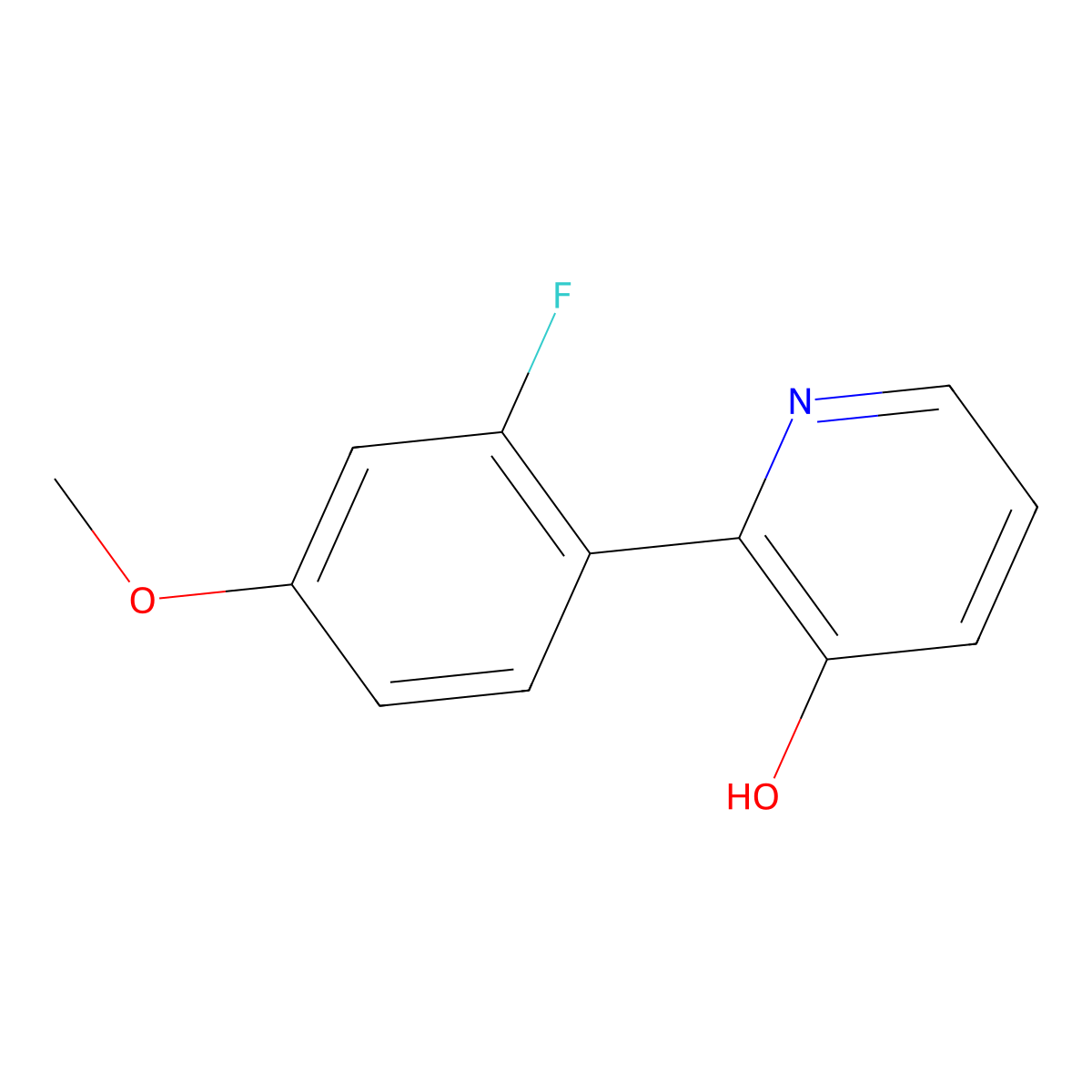 2-(2-Fluoro-4-methoxyphenyl)pyridin-3-ol molecular structure, CAS 1261931-76-3
