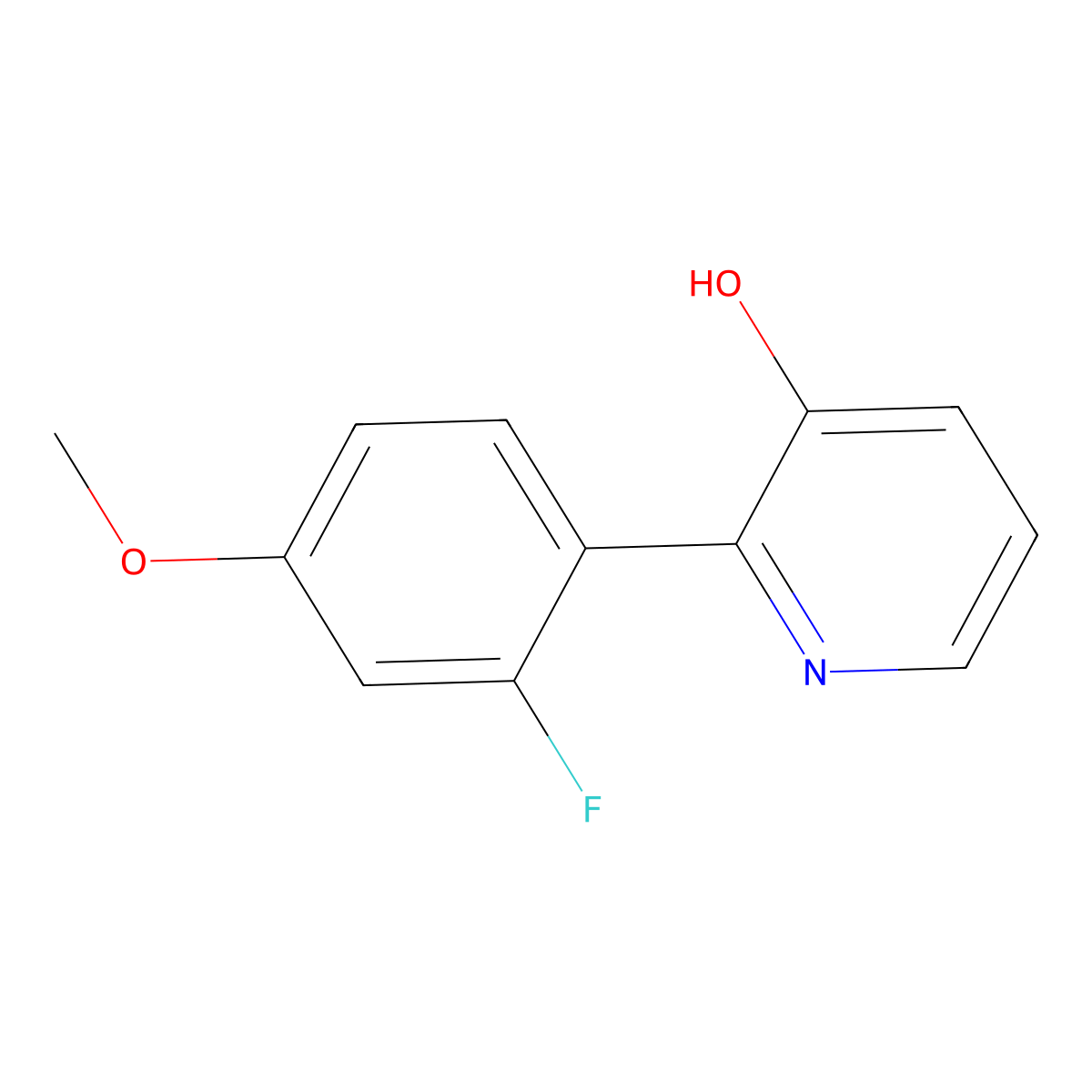 2-(2-Fluoro-4-methoxyphenyl)pyridin-3-ol molecular structure, CAS 1261931-76-3