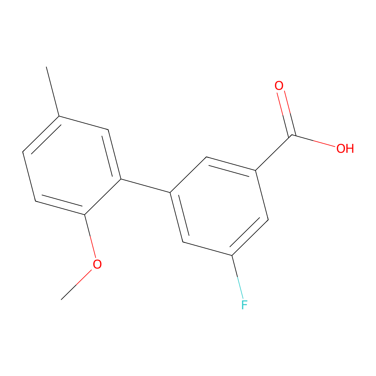 5-Fluoro-3-(2-methoxy-5-methylphenyl)benzoic acid molecular structure, CAS 1261931-78-5