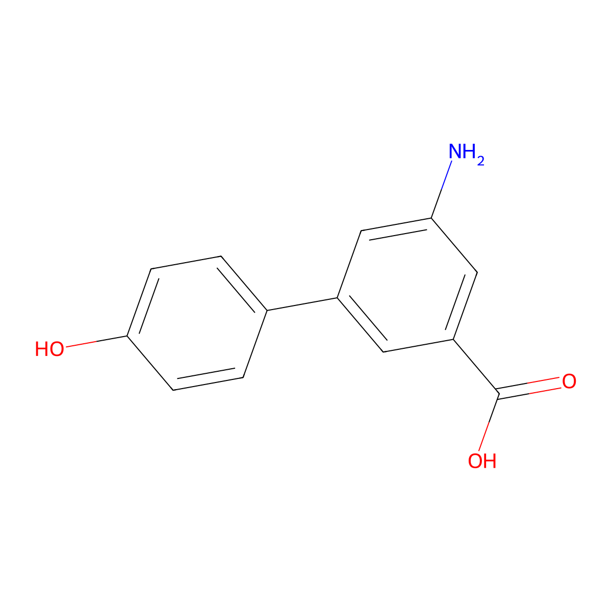 3-Amino-5-(4-hydroxyphenyl)benzoic acid molecular structure, CAS 1261931-88-7