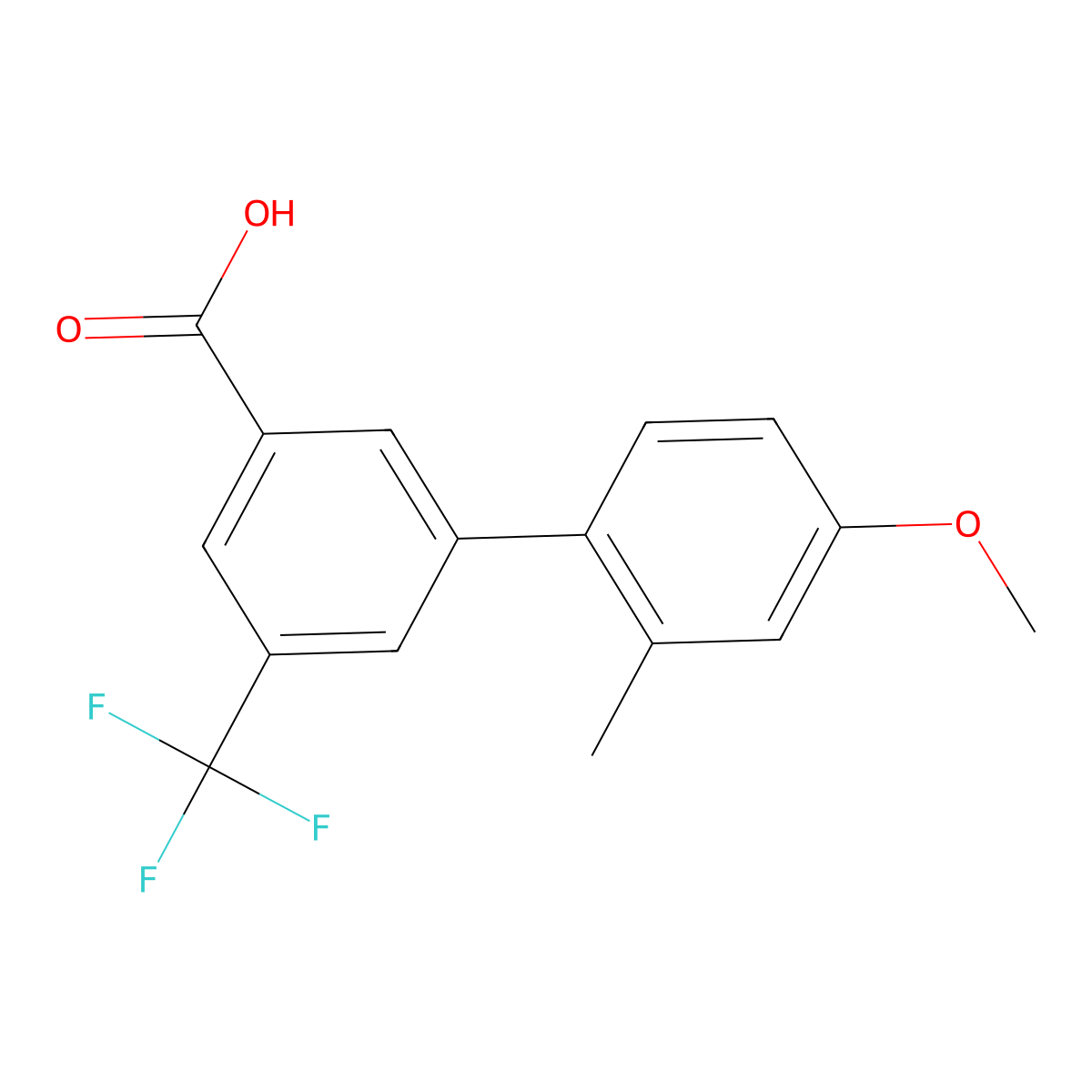 3-(4-Methoxy-2-methylphenyl)-5-trifluoromethylbenzoic acid molecular structure, CAS 1261931-89-8