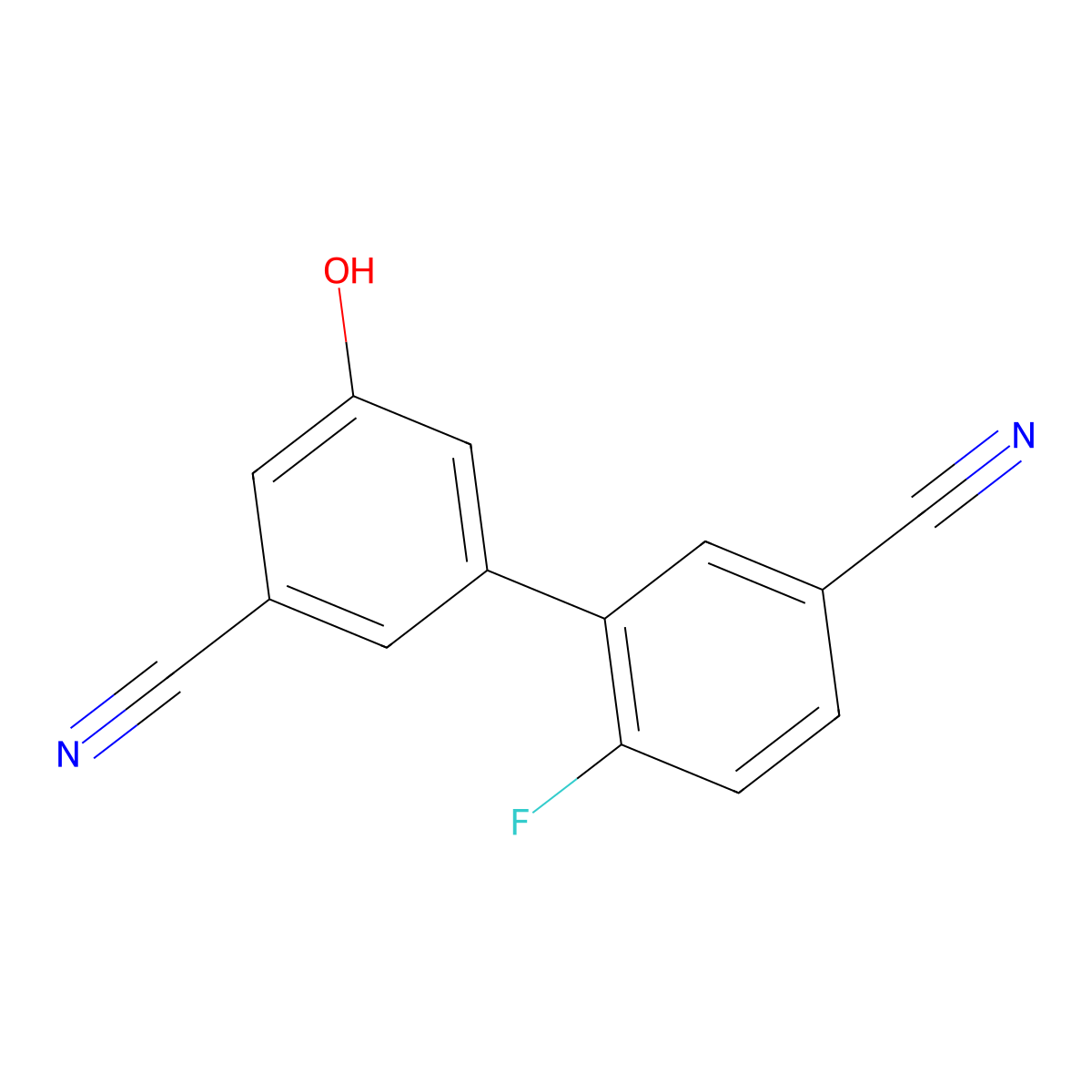 3-Cyano-5-(5-cyano-2-fluorophenyl)phenol molecular structure, CAS 1261931-93-4