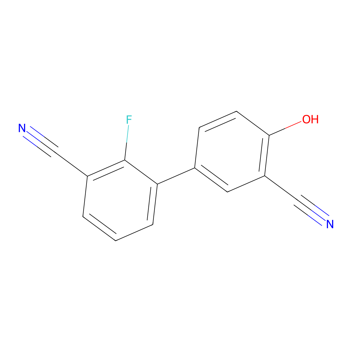 2-Cyano-4-(3-cyano-2-fluorophenyl)phenol molecular structure, CAS 1261931-97-8