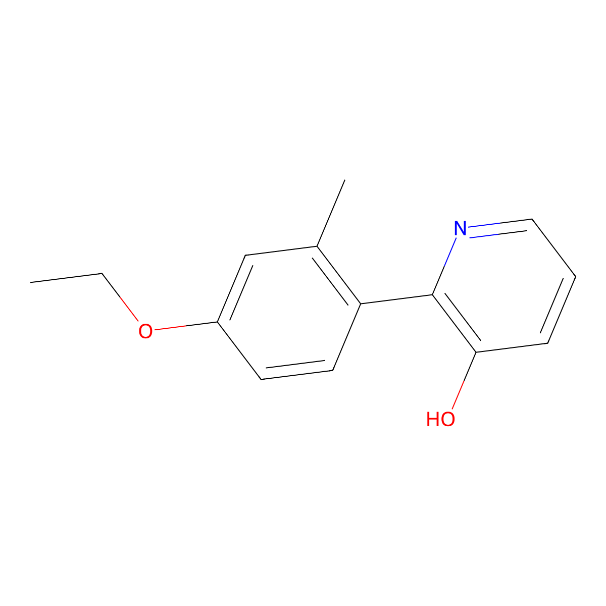 2-(4-Ethoxy-2-methylphenyl)pyridin-3-ol molecular structure, CAS 1261931-98-9