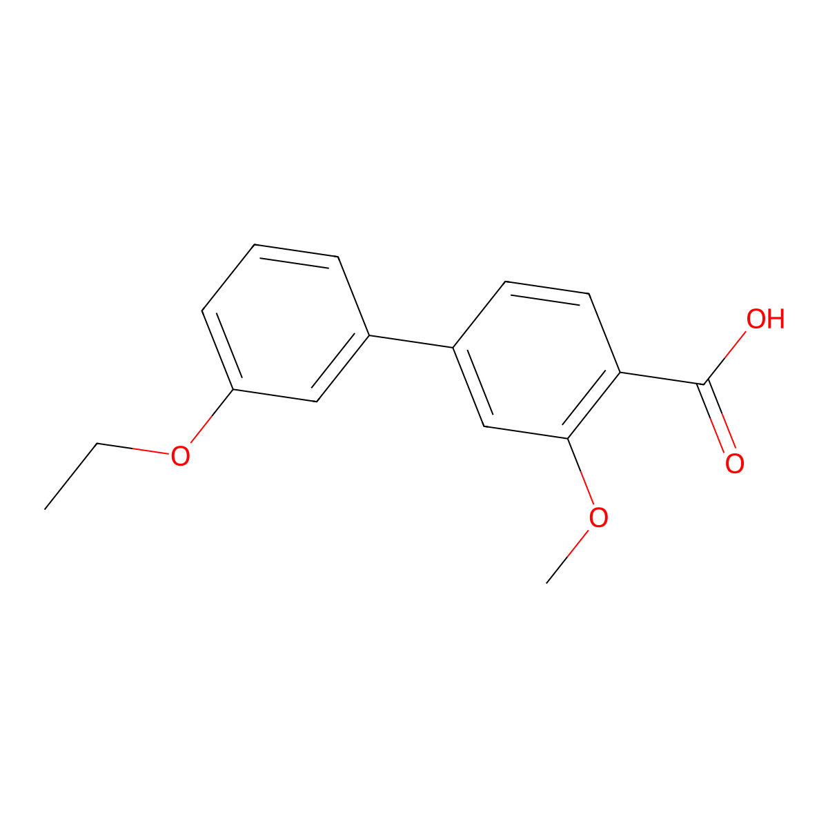 4-(3-Ethoxyphenyl)-2-methoxybenzoic acid molecular structure, CAS 1261932-01-7
