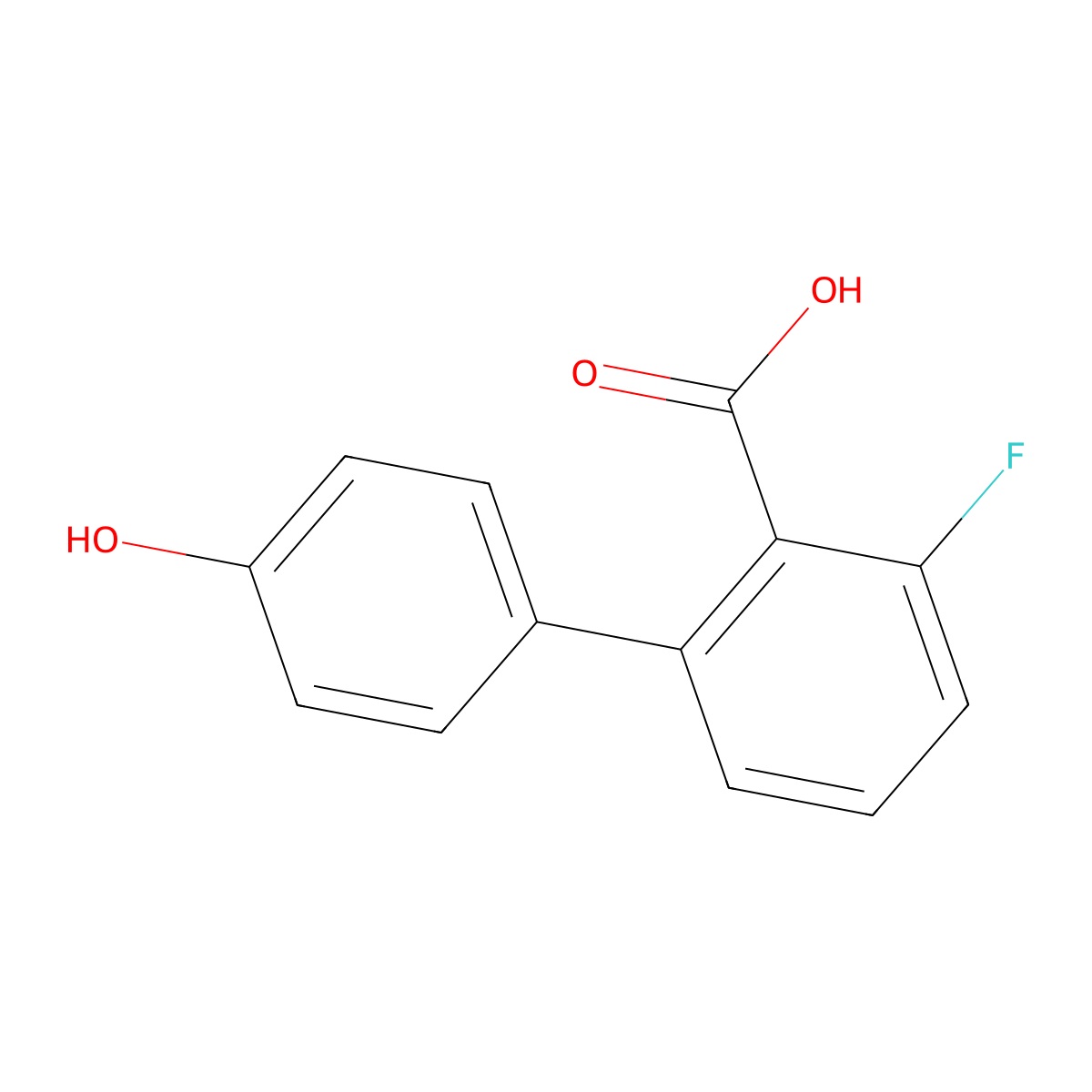 6-Fluoro-2-(4-hydroxyphenyl)benzoic acid molecular structure, CAS 1261932-02-8