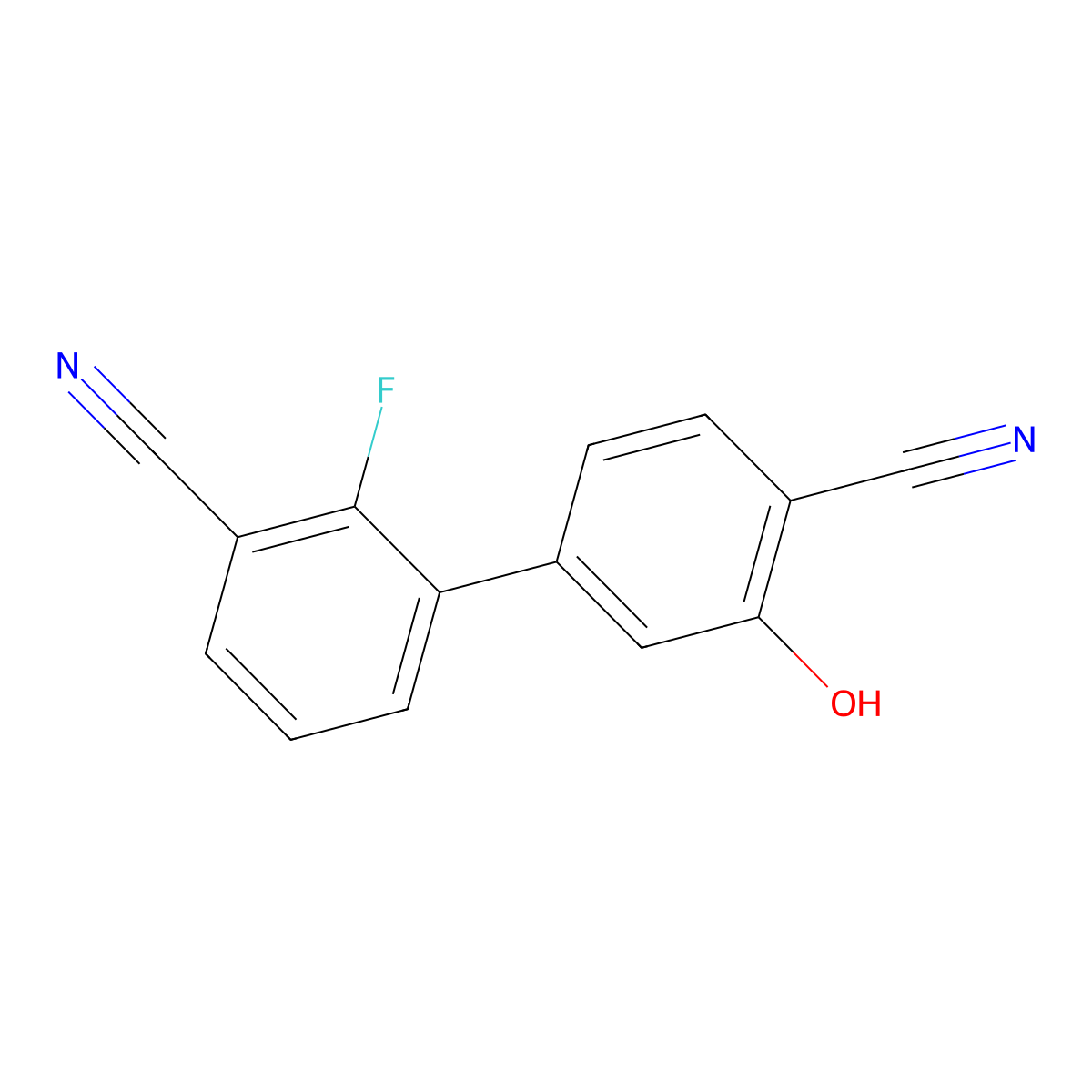 2-Cyano-5-(3-cyano-2-fluorophenyl)phenol molecular structure, CAS 1261932-03-9