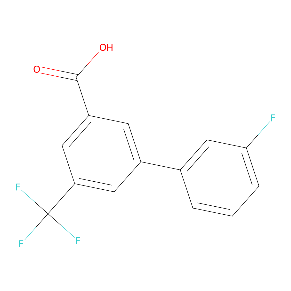3-(3-Fluorophenyl)-5-trifluoromethylbenzoic acid molecular structure, CAS 1261932-15-3