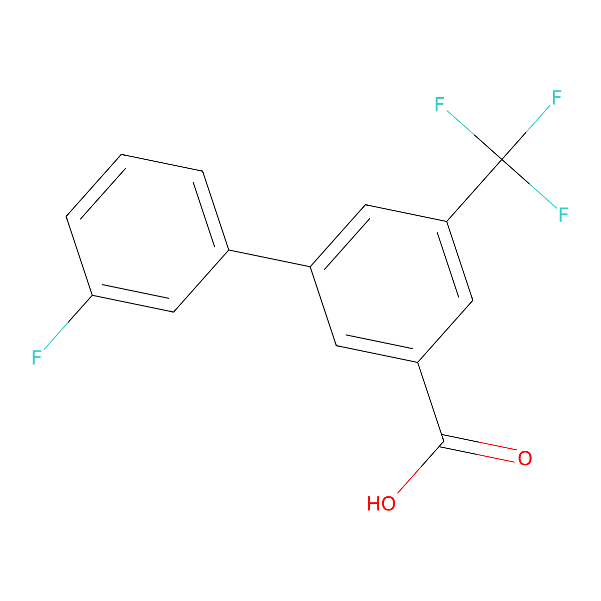 3-(3-Fluorophenyl)-5-trifluoromethylbenzoic acid molecular structure, CAS 1261932-15-3