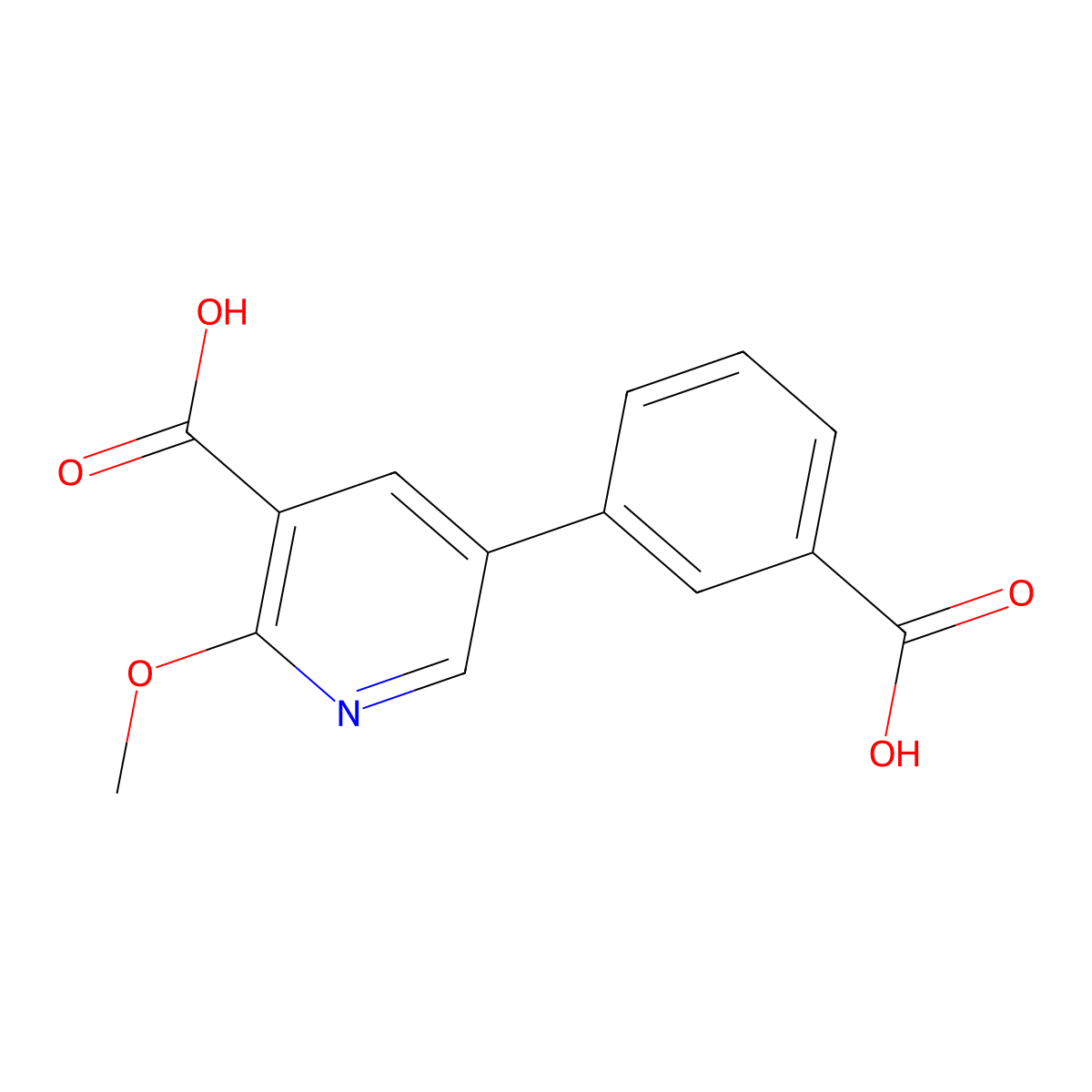 5-(3-Carboxyphenyl)-2-methoxynicotinic acid molecular structure, CAS 1261932-24-4