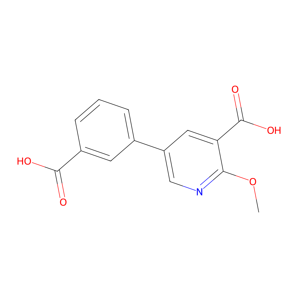 5-(3-Carboxyphenyl)-2-methoxynicotinic acid molecular structure, CAS 1261932-24-4