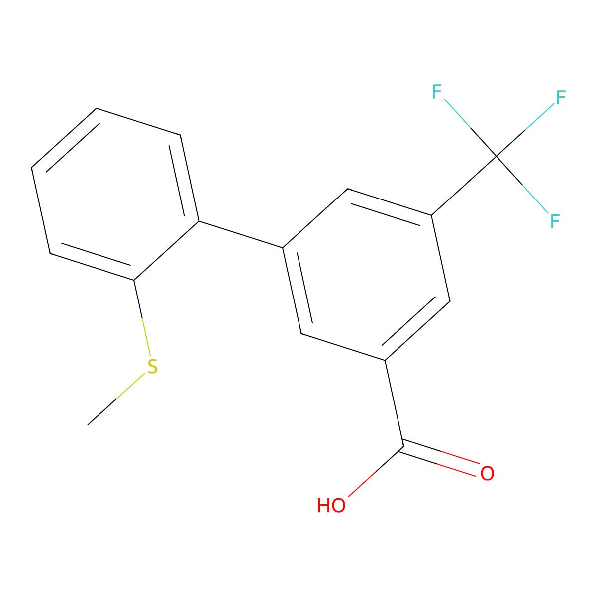 3-(2-Methylthiophenyl)-5-trifluoromethylbenzoic acid molecular structure, CAS 1261932-25-5