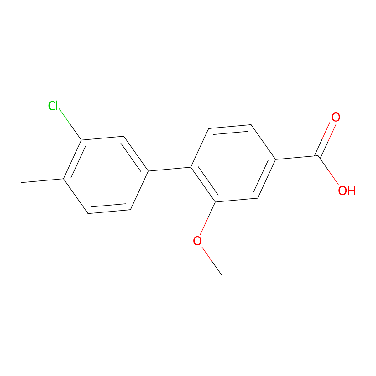 4-(3-Chloro-4-methylphenyl)-3-methoxybenzoic acid molecular structure, CAS 1261932-28-8