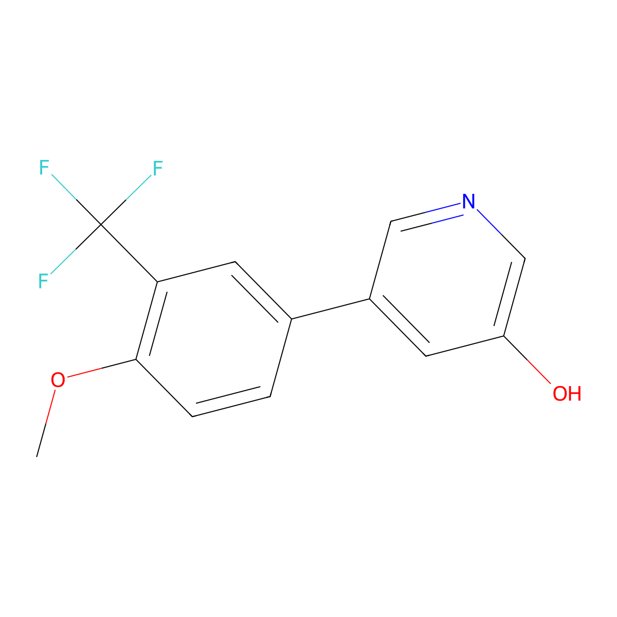 5-[4-Methoxy-3-(trifluoromethyl)phenyl]pyridin-3-ol molecular structure, CAS 1261932-30-2