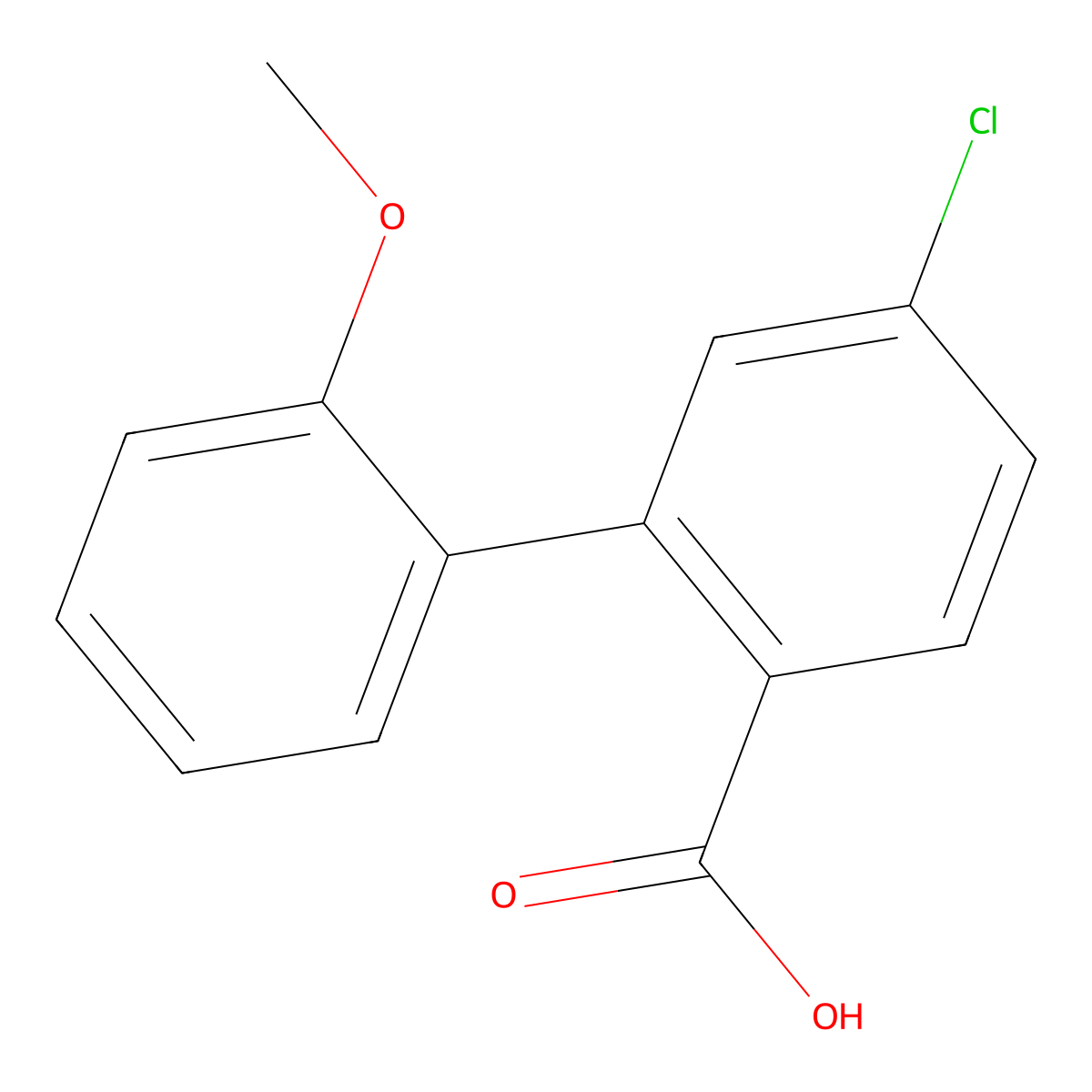 4-Chloro-2-(2-methoxyphenyl)benzoic acid molecular structure, CAS 1261932-31-3