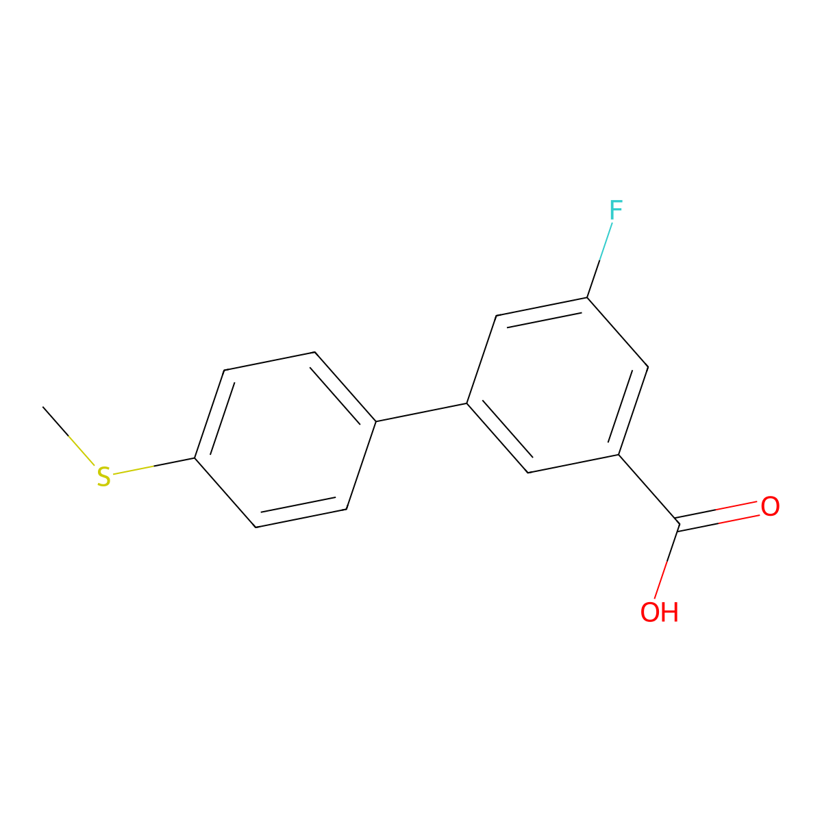 5-Fluoro-3-(4-methylthiophenyl)benzoic acid molecular structure, CAS 1261932-53-9