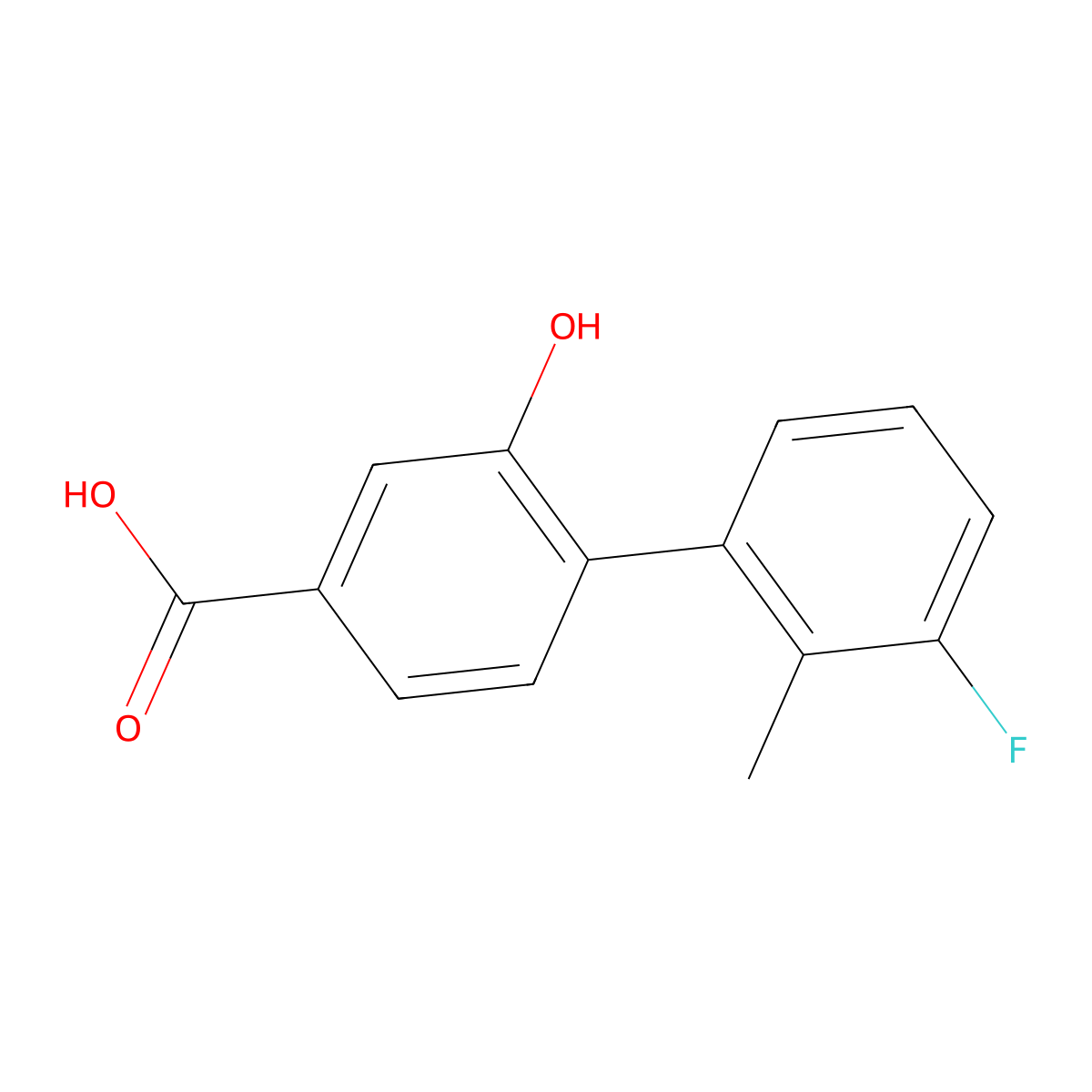 4-(3-Fluoro-2-methylphenyl)-3-hydroxybenzoic acid molecular structure, CAS 1261932-58-4