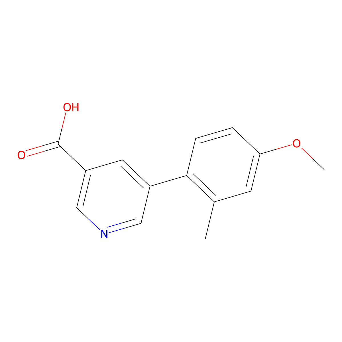 5-(4-Methoxy-2-methylphenyl)pyridine-3-carboxylic acid molecular structure, CAS 1261932-60-8
