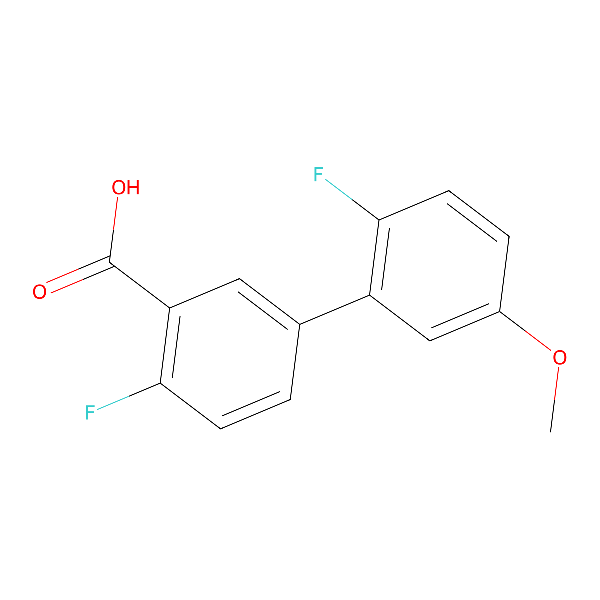 2-Fluoro-5-(2-fluoro-5-methoxyphenyl)benzoic acid molecular structure, CAS 1261932-62-0