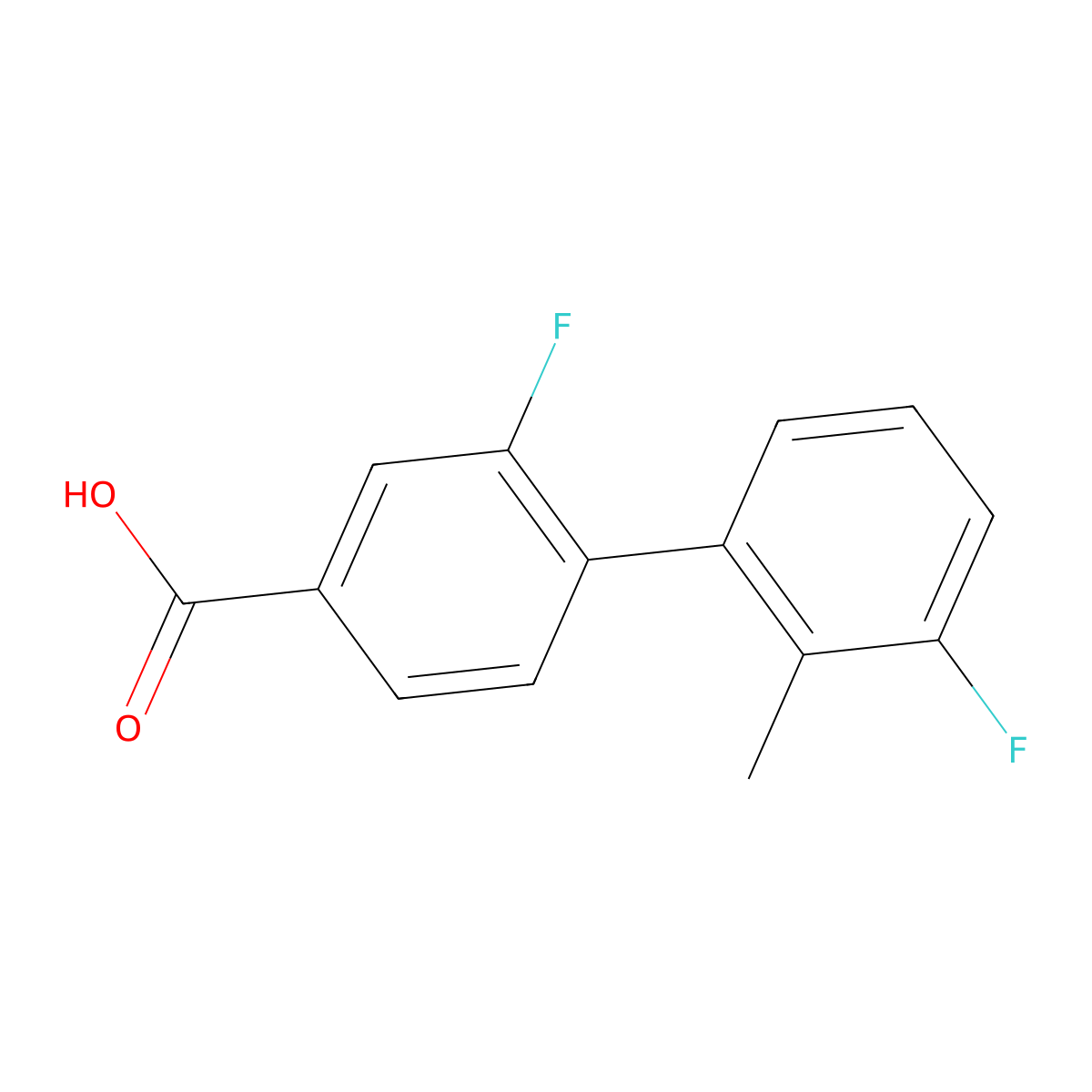 3-Fluoro-4-(3-fluoro-2-methylphenyl)benzoic acid molecular structure, CAS 1261932-64-2