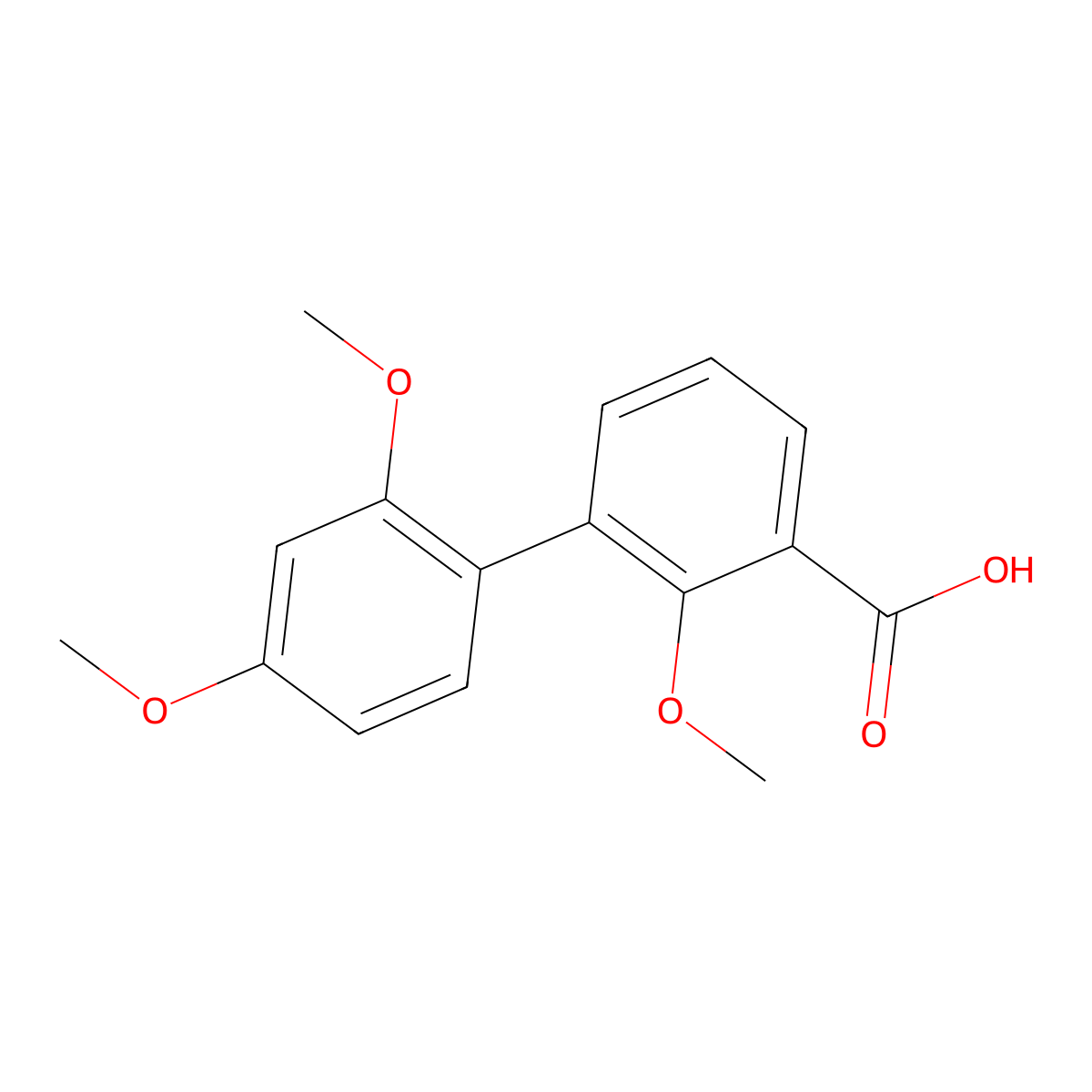 3-(2,4-Dimethoxyphenyl)-2-methoxybenzoic acid molecular structure, CAS 1261932-65-3