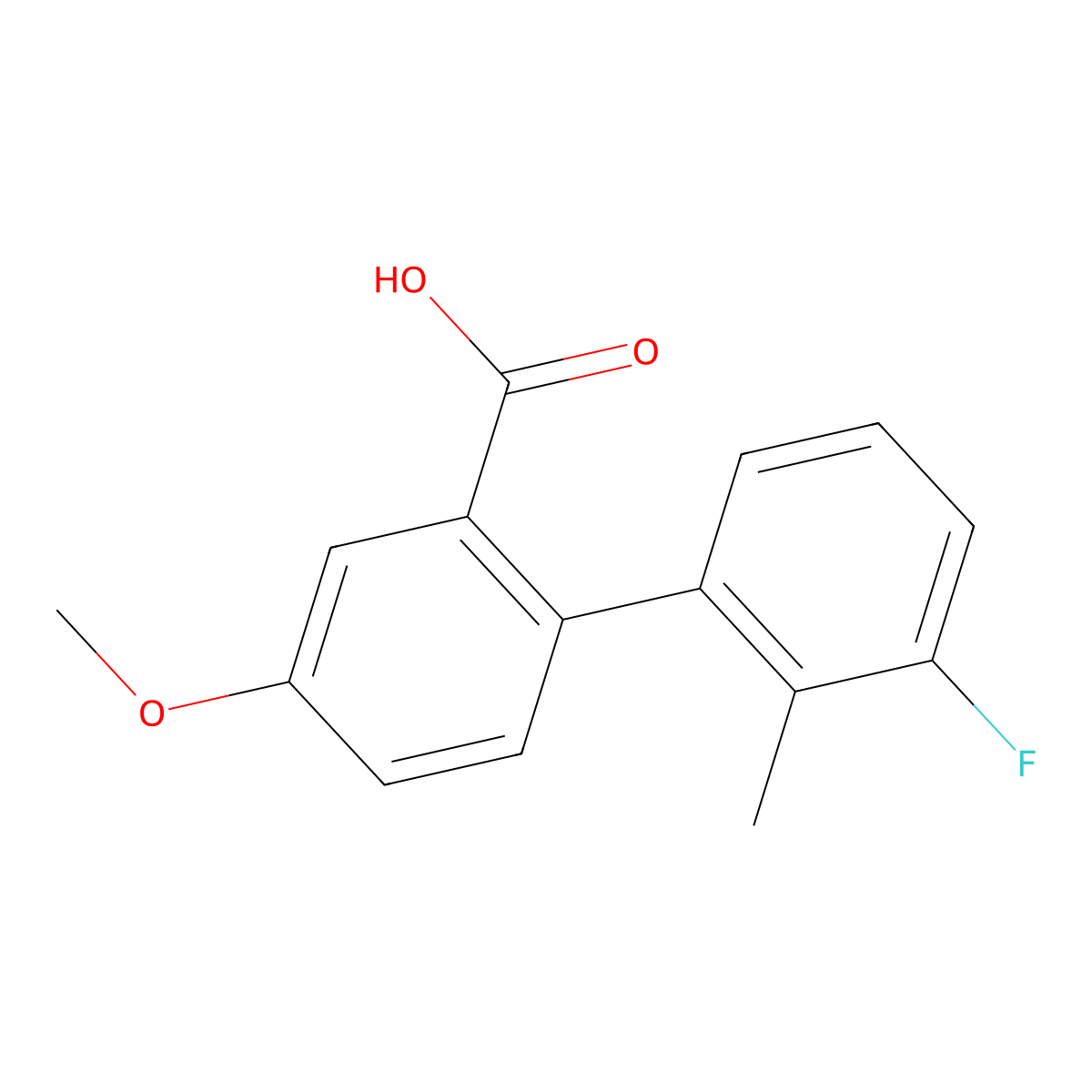 2-(3-Fluoro-2-methylphenyl)-5-methoxybenzoic acid molecular structure, CAS 1261932-69-7