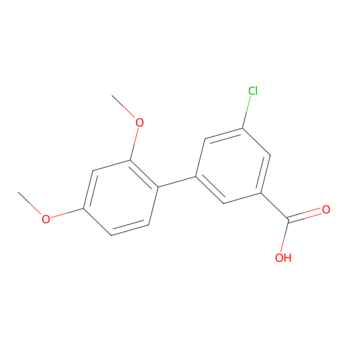 5-Chloro-3-(2,4-dimethoxyphenyl)benzoic acid molecular structure, CAS 1261932-70-0