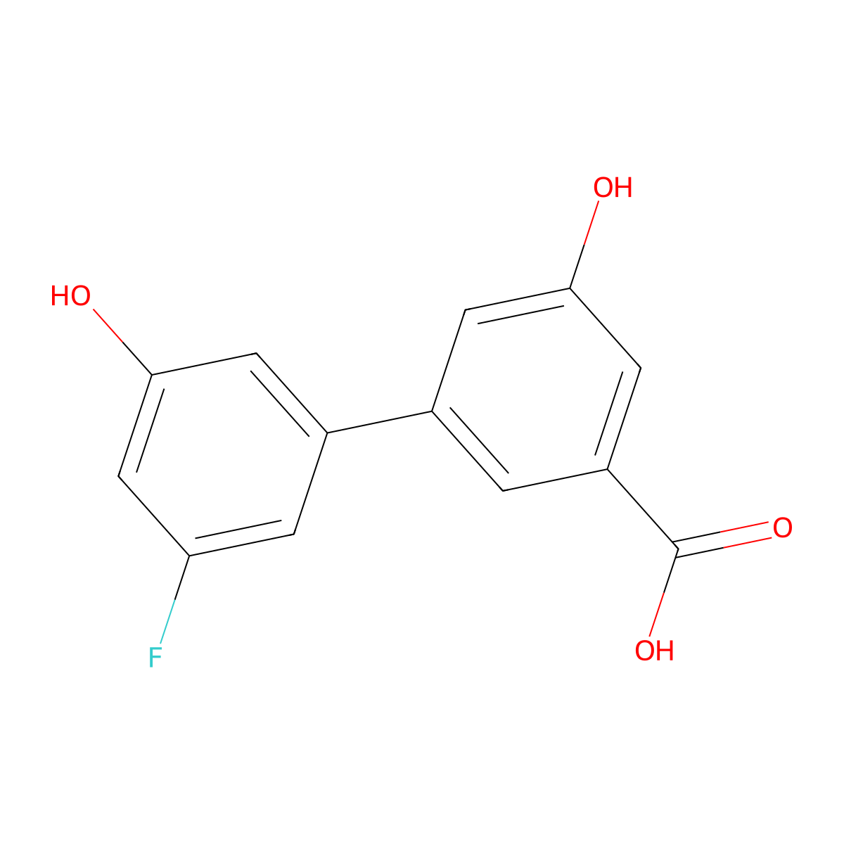 3-(3-Fluoro-5-hydroxyphenyl)-5-hydroxybenzoic acid molecular structure, CAS 1261932-87-9