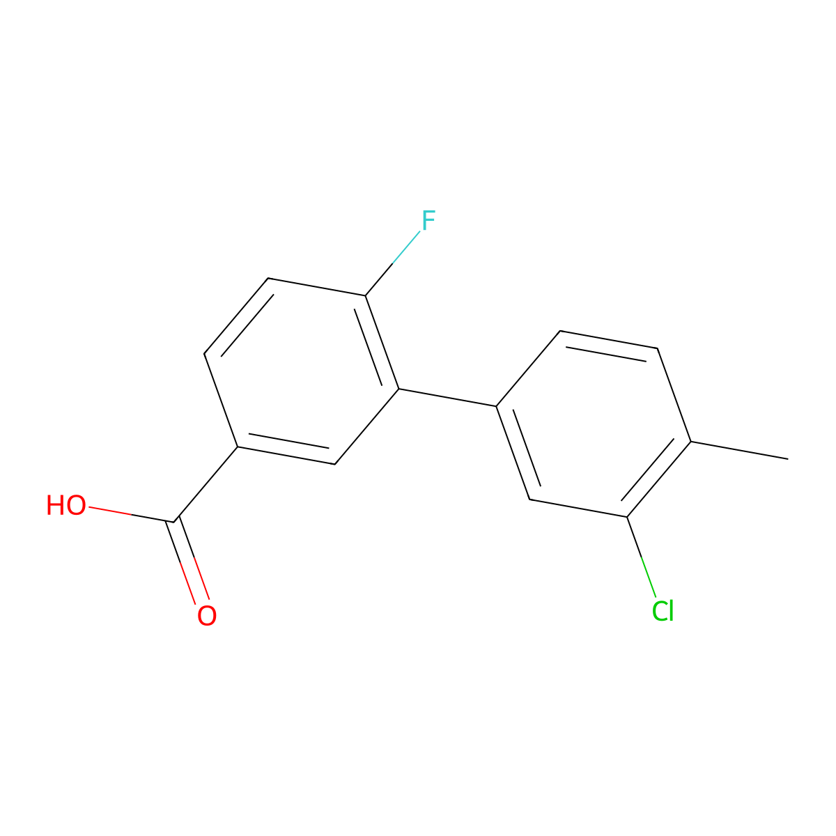 3-(3-Chloro-4-methylphenyl)-4-fluorobenzoic acid molecular structure, CAS 1261932-89-1