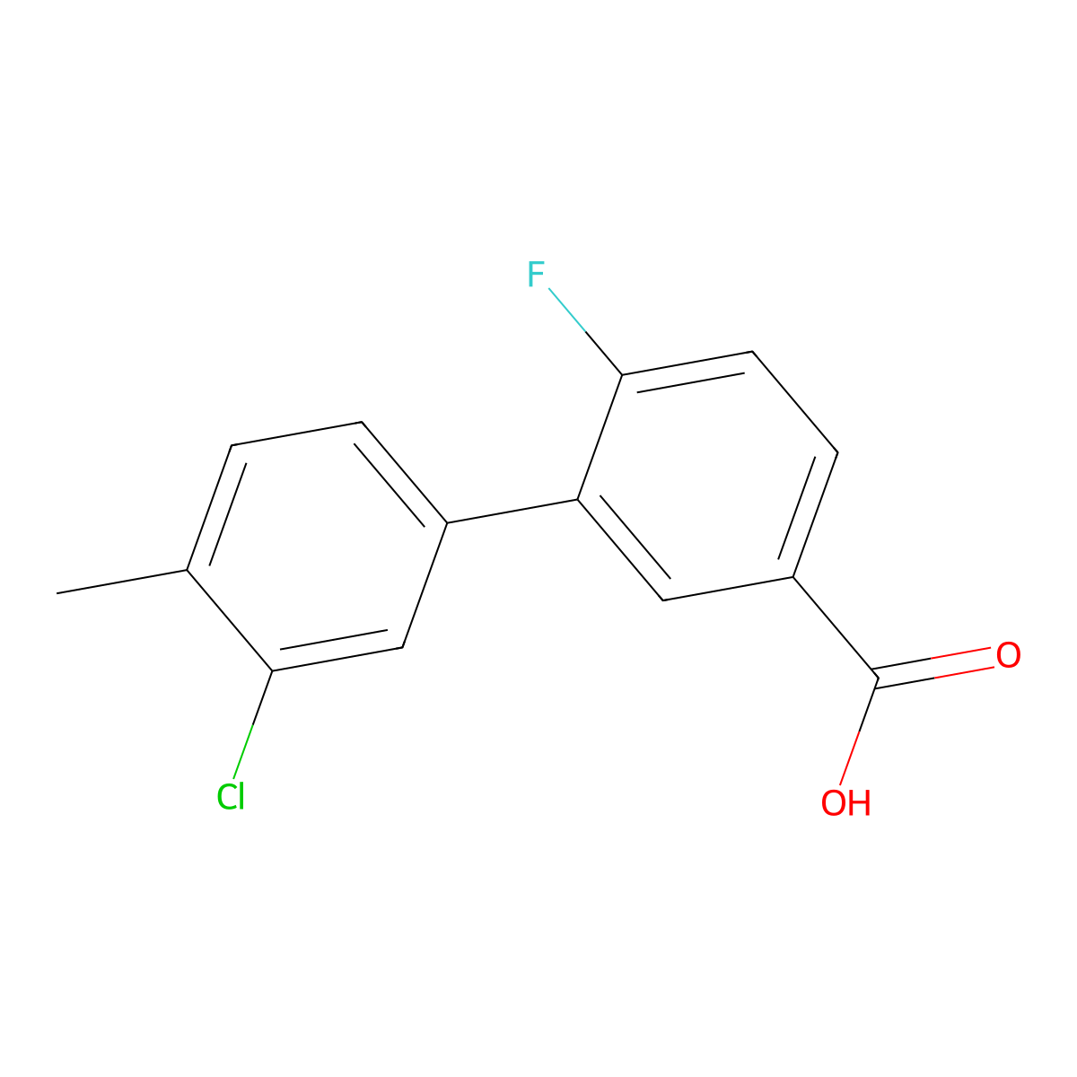 3-(3-Chloro-4-methylphenyl)-4-fluorobenzoic acid molecular structure, CAS 1261932-89-1