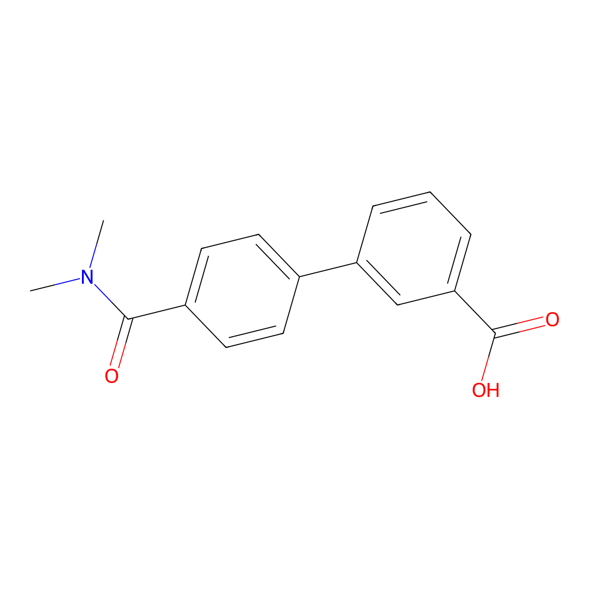 3-[4-(N,N-Dimethylaminocarbonyl)phenyl]benzoic acid molecular structure, CAS 1261932-90-4