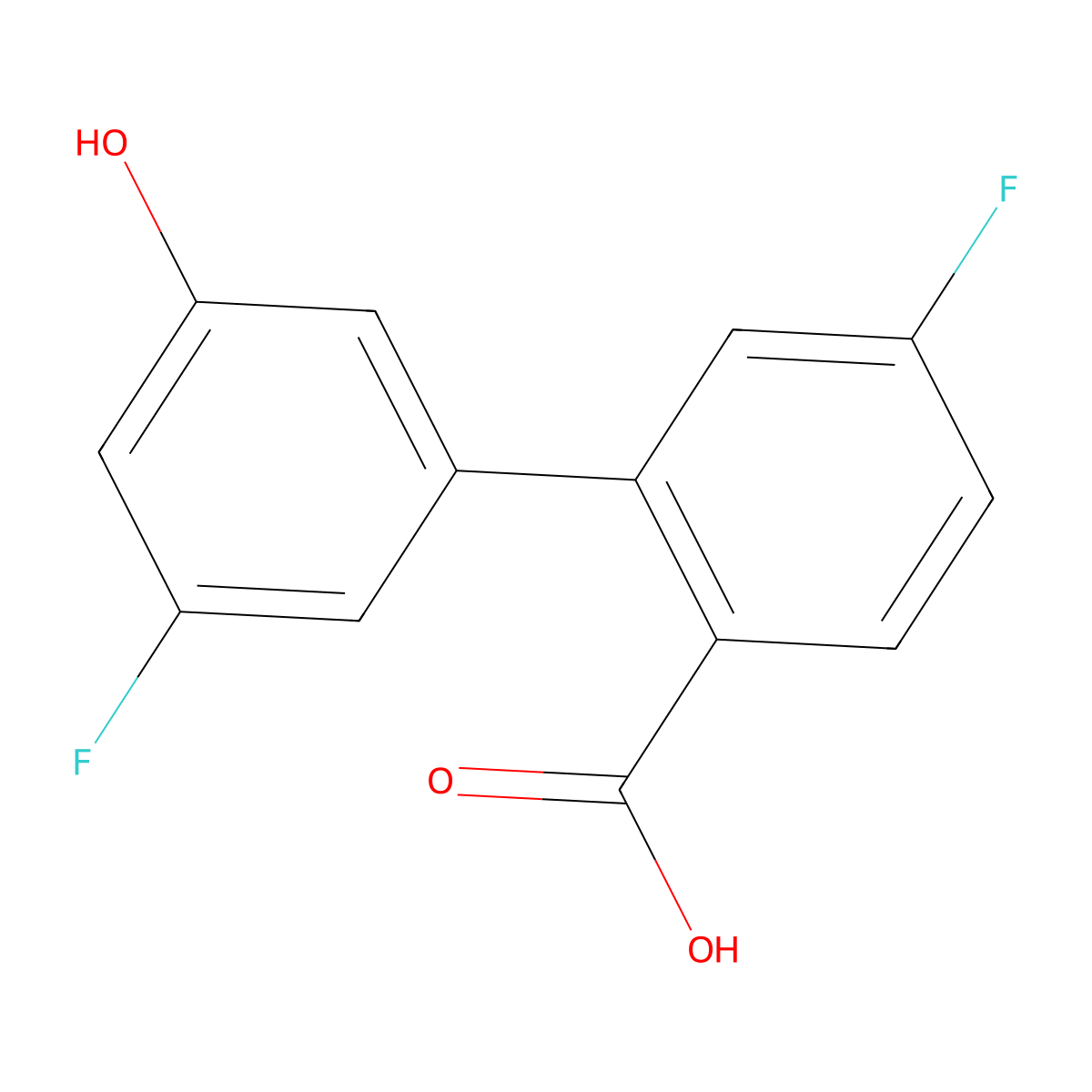 4-Fluoro-2-(3-fluoro-5-hydroxyphenyl)benzoic acid molecular structure, CAS 1261932-93-7