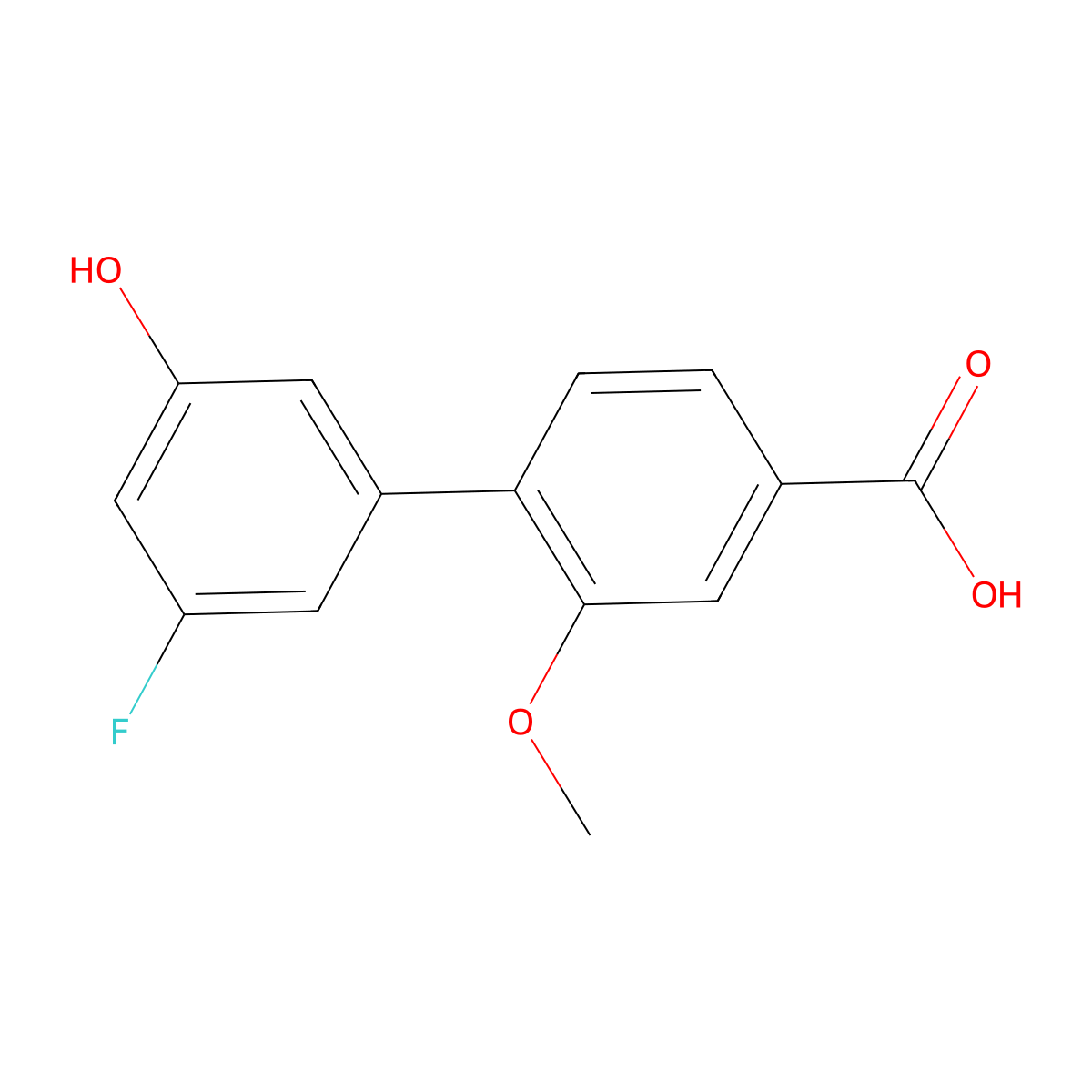 4-(3-Fluoro-5-hydroxyphenyl)-3-methoxybenzoic acid molecular structure, CAS 1261933-00-9