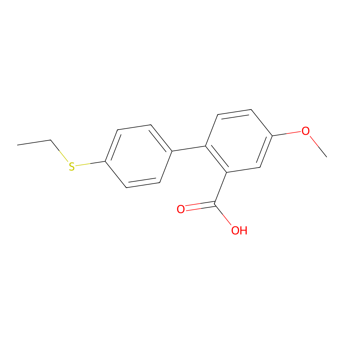 2-(4-Ethylthiophenyl)-5-methoxybenzoic acid molecular structure, CAS 1261933-07-6