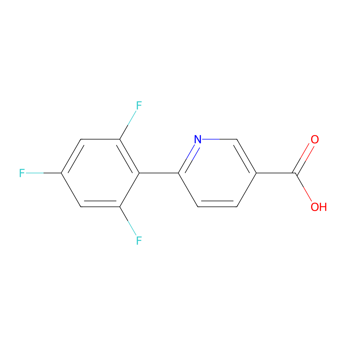 6-(2,4,6-Trifluorophenyl)pyridine-3-carboxylic acid molecular structure, CAS 1261933-27-0