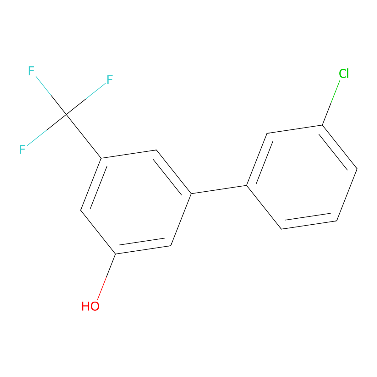5-(3-Chlorophenyl)-3-trifluoromethylphenol molecular structure, CAS 1261933-32-7