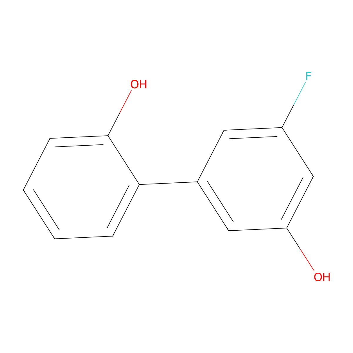 2-(3-Fluoro-5-hydroxyphenyl)phenol molecular structure, CAS 1261933-33-8