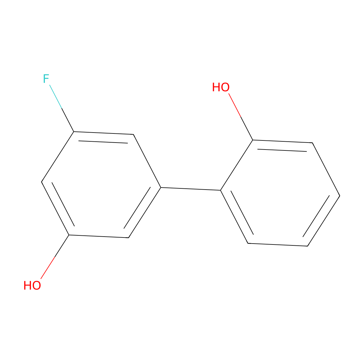2-(3-Fluoro-5-hydroxyphenyl)phenol molecular structure, CAS 1261933-33-8